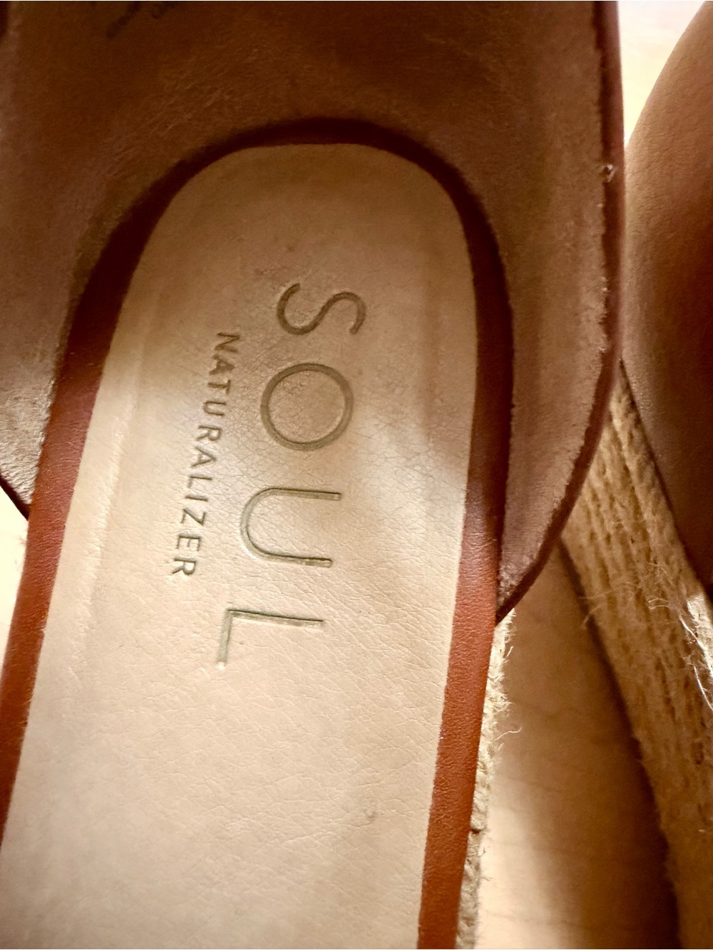 SOUL Naturalizer Brown Espadrille Wedge Sandals with Ankle Strap-NEVER WORN! - Picture 7 of 8
